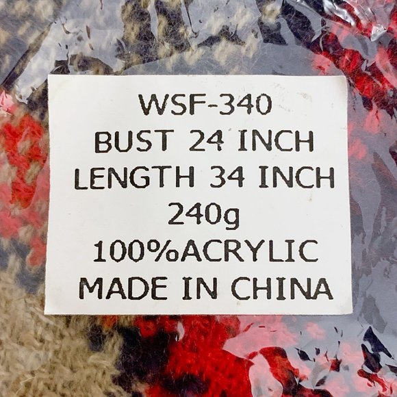 Navy Chic Plaid Fringed Blanket Poncho Sweater - Picture 8 of 8